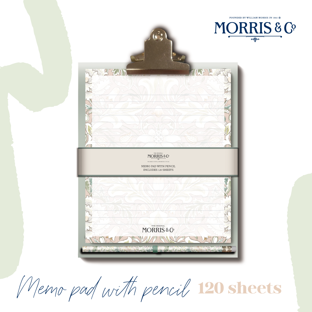 William Morris memo pad & pencil