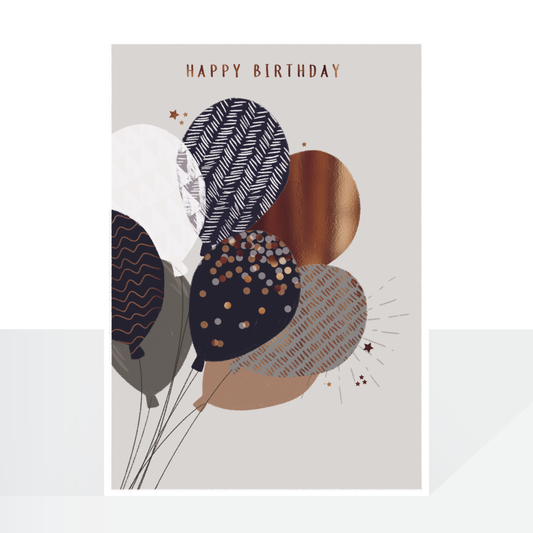 Copper foil balloons male birthday card