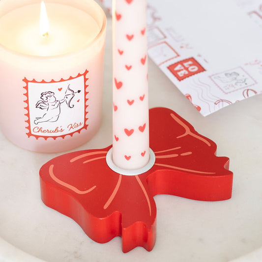 Red Bow Taper candle holder ❤️