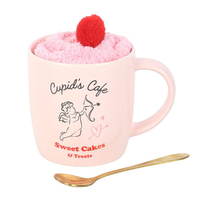 Cupid’s Cafe Mug, Spoon & Socks set - Valentine’s Gift Ideas ❤️