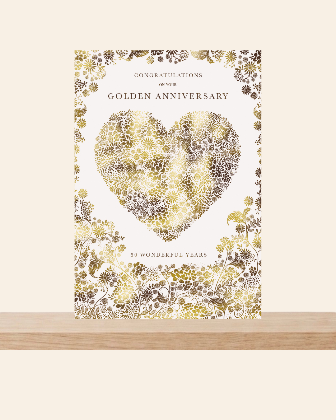50 years Golden wedding anniversary large card