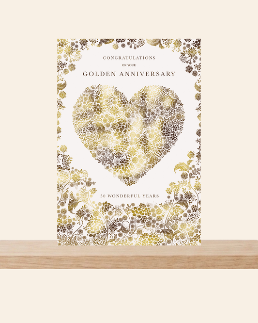 50 years Golden wedding anniversary large card