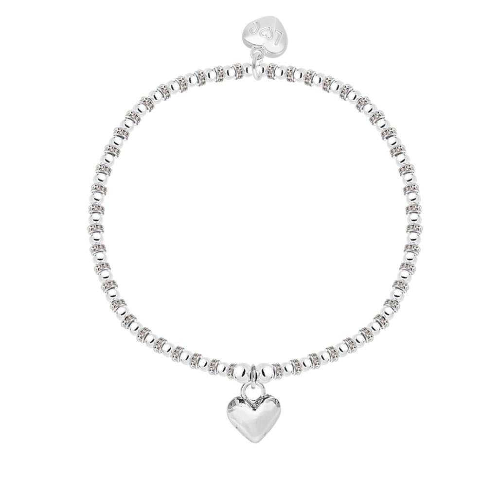 Puffed heart bracelet, 925 silver plated - Life Charms - Especially for you