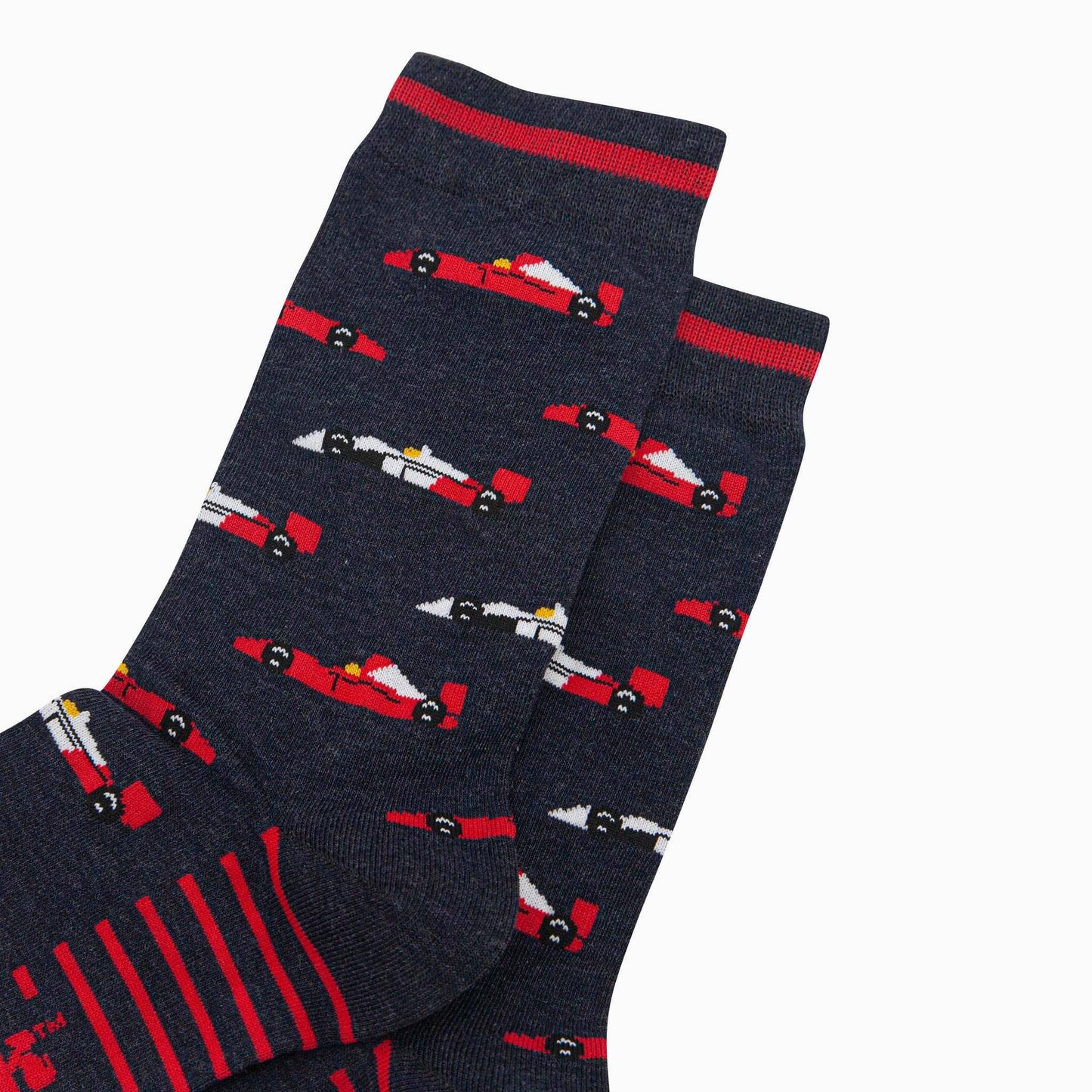 Men's Bamboo Socks - Navy, Race Cars F1