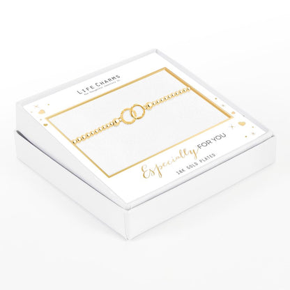 Crystal circle bracelet, 18k gold plated - Life Charms - Especially for you