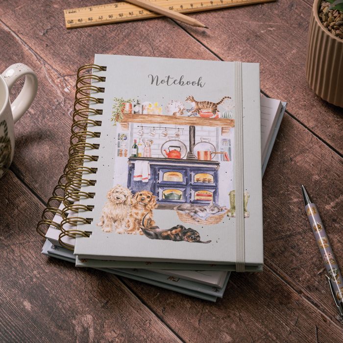 A5 spiral bound notebook - The Country Kitchen, cats & dogs - Wrendale