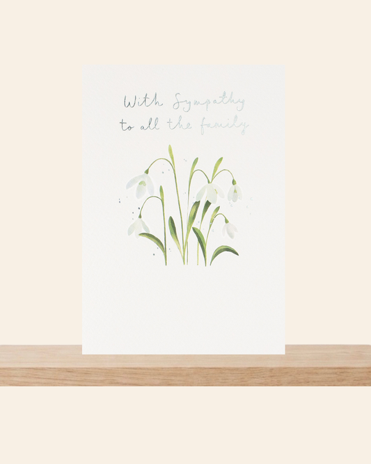 Sympathy to all the family snowdrops card
