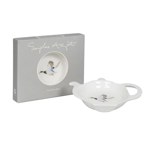 Bone china Pheasant tea bag tidy/spoon rest - Sophie Allport