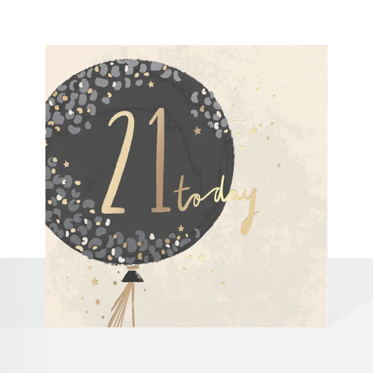21st Male birthday grey/gold