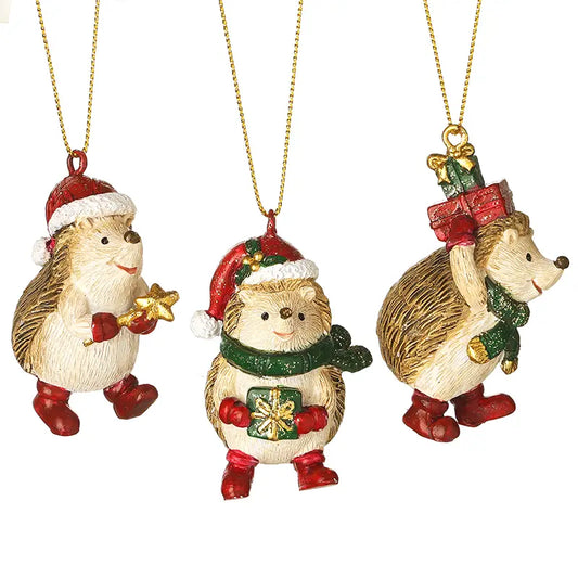Mini hedgehog hanging ornament Christmas tree