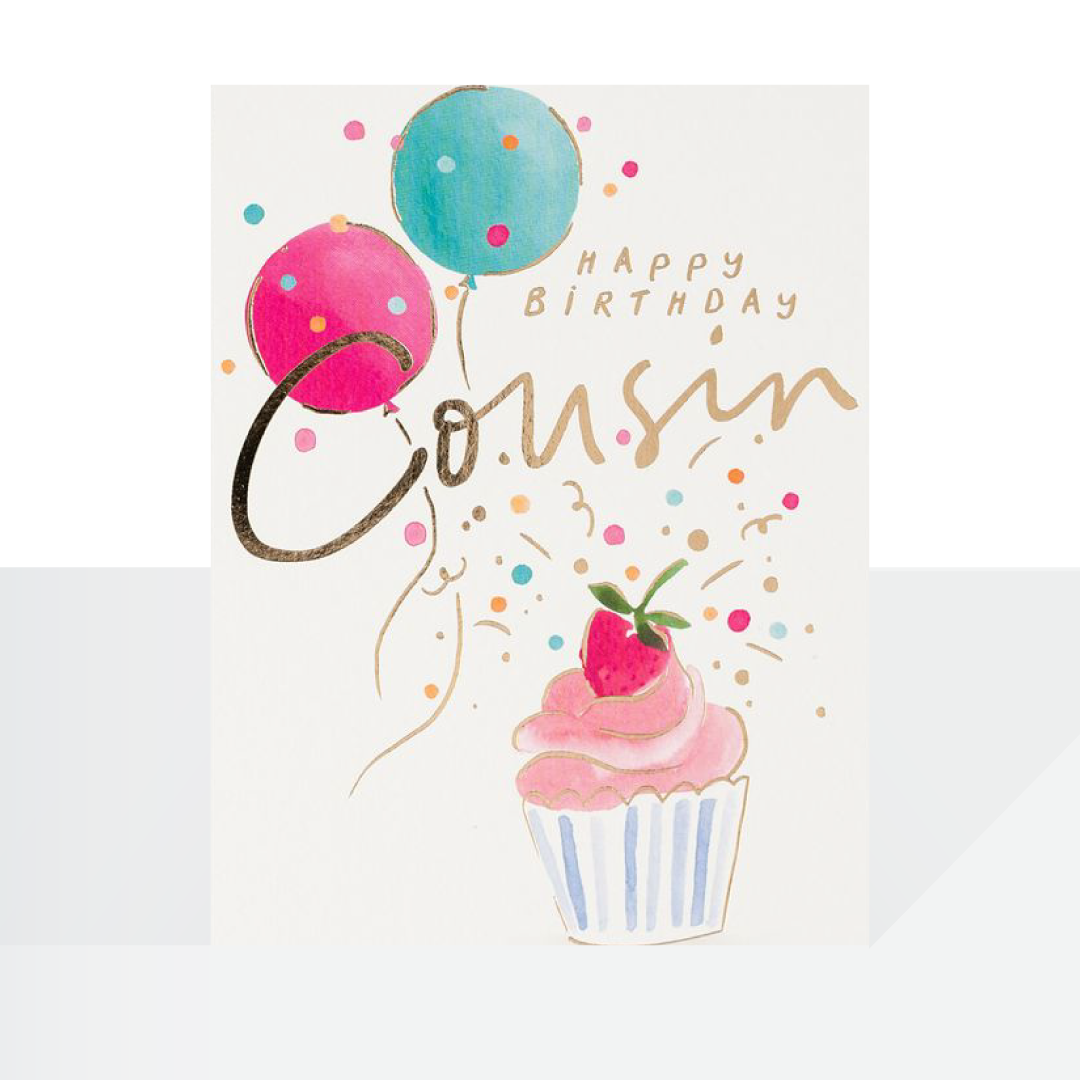 Cousin birthday cupcake card