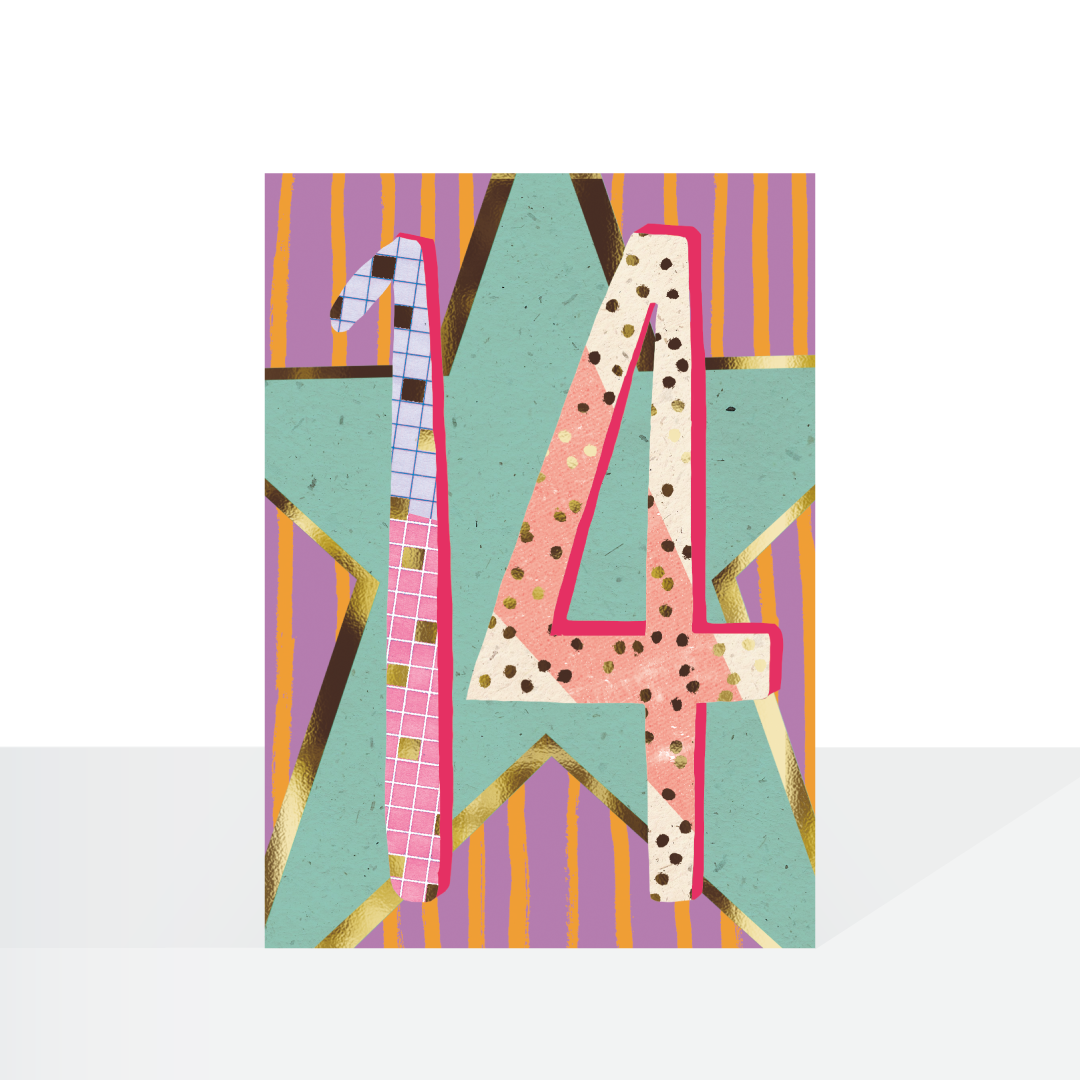 14th birthday star card