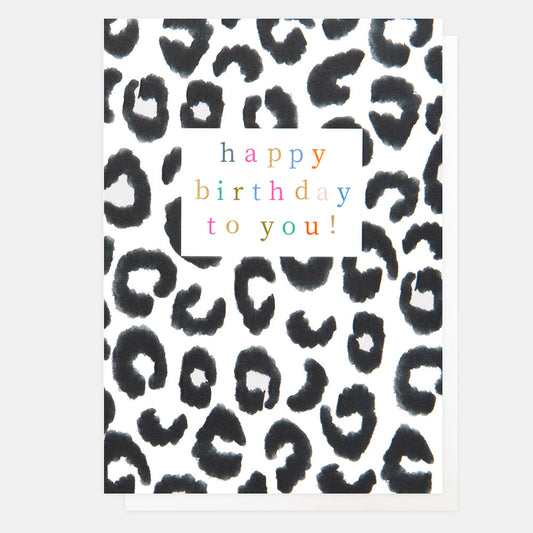 Happy birthday, mono leopard - card