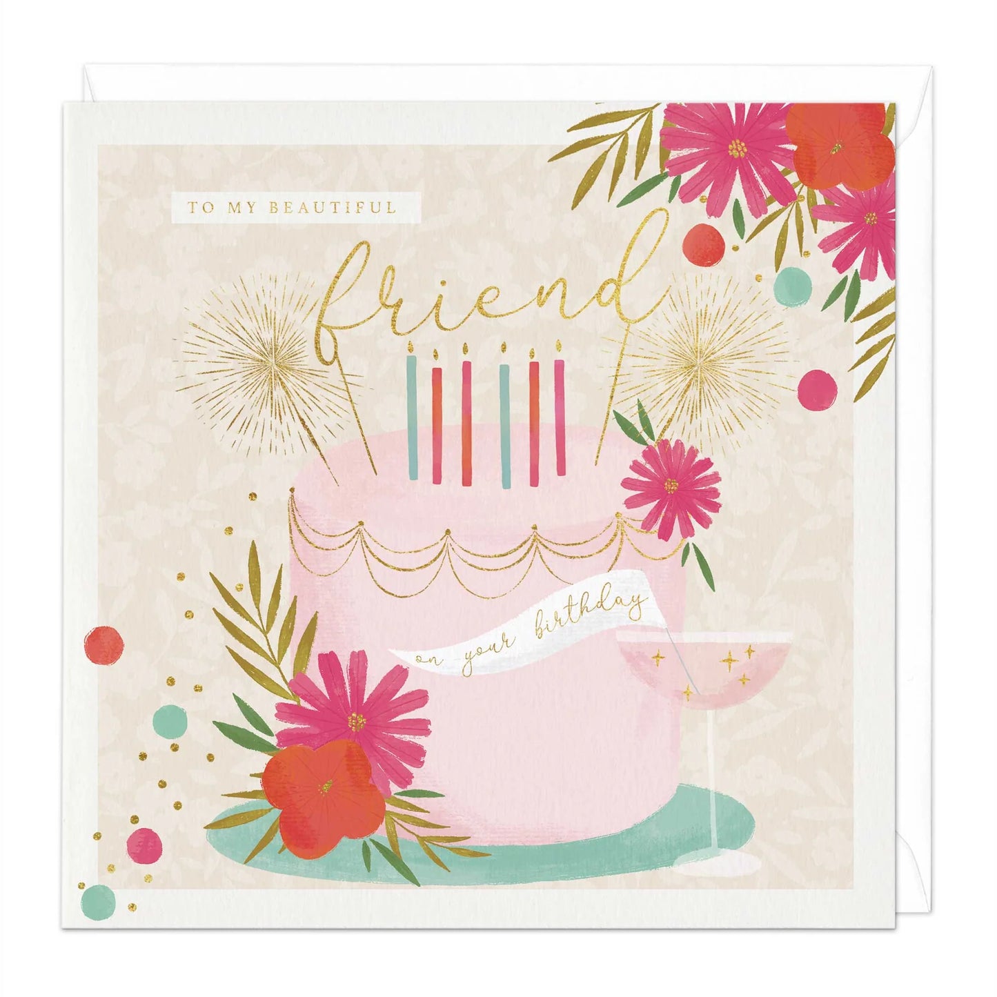 Beautiful friend birthday - card