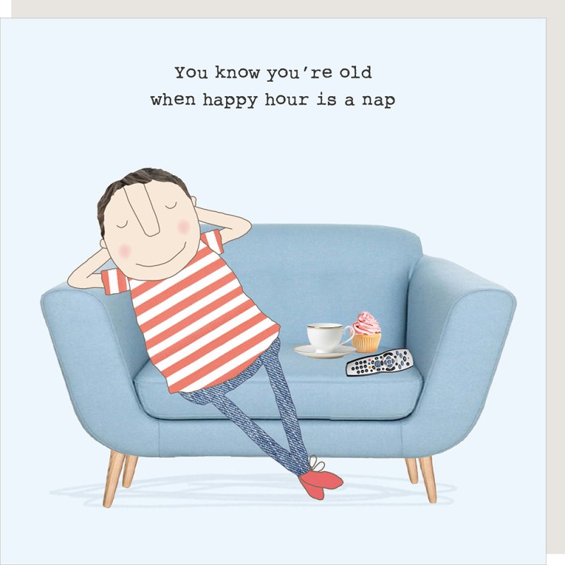 Happy hour is a nap - male birthday card