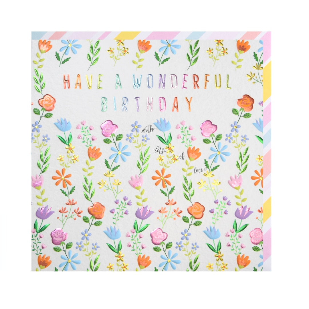 Happy birthday pretty flowers card