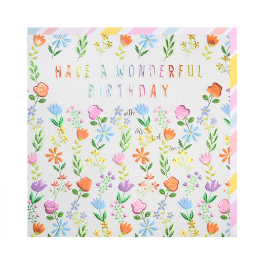 Happy birthday pretty flowers card