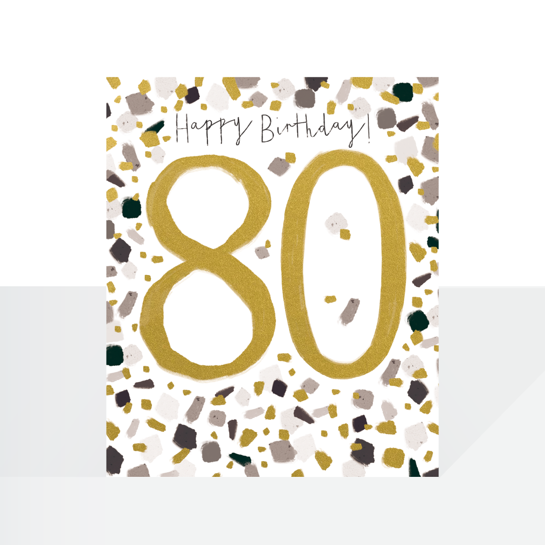 80th birthday terrazzo card