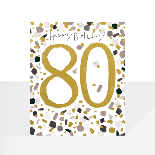 80th birthday terrazzo card