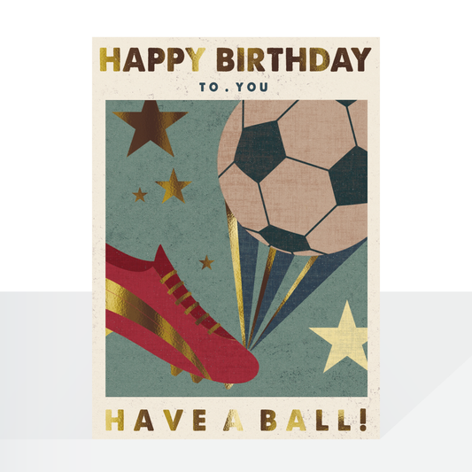 Have a ball football retro poster print card