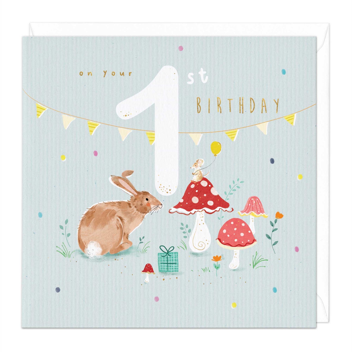 1st birthday woodland party - card