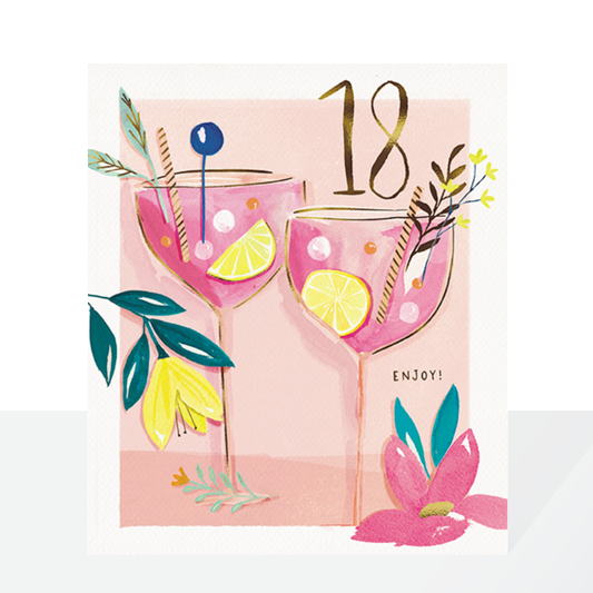 18th birthday card - Peach Sorbet