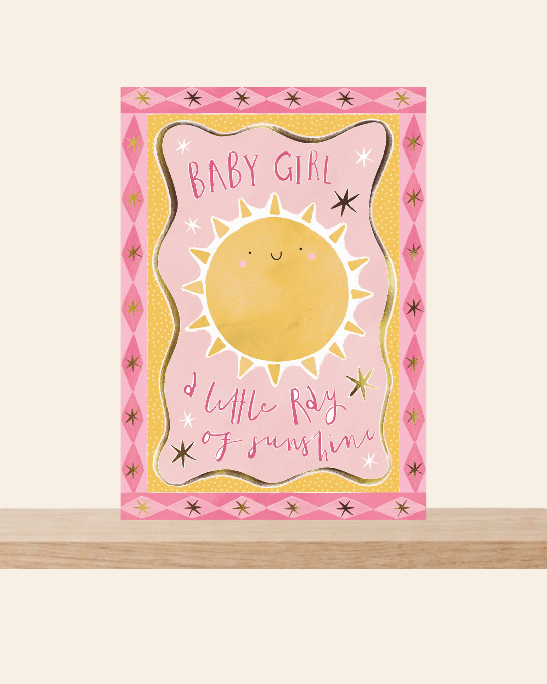 Baby girl card - Ray of sunshine