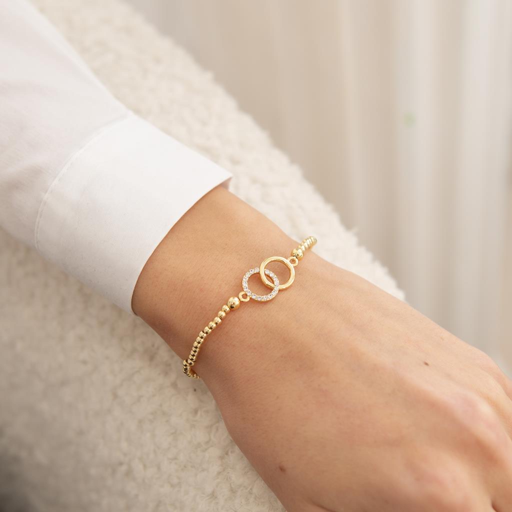 Crystal circle bracelet, 18k gold plated - Life Charms - Especially for you