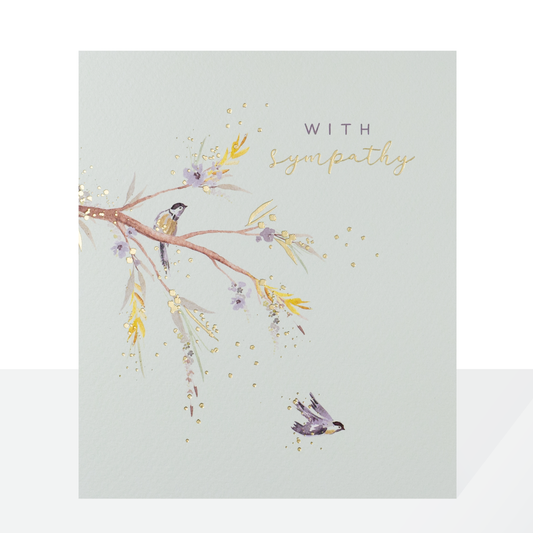 With sympathy birds on a branch - card