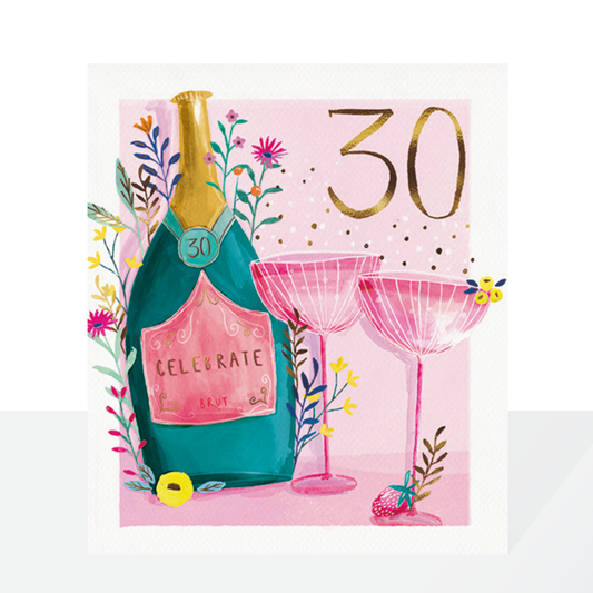 30th birthday card - Peach Sorbet