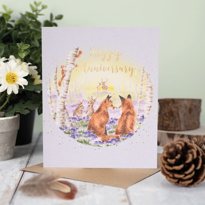 Happy Anniversary Bluebell woods card - Wrendale