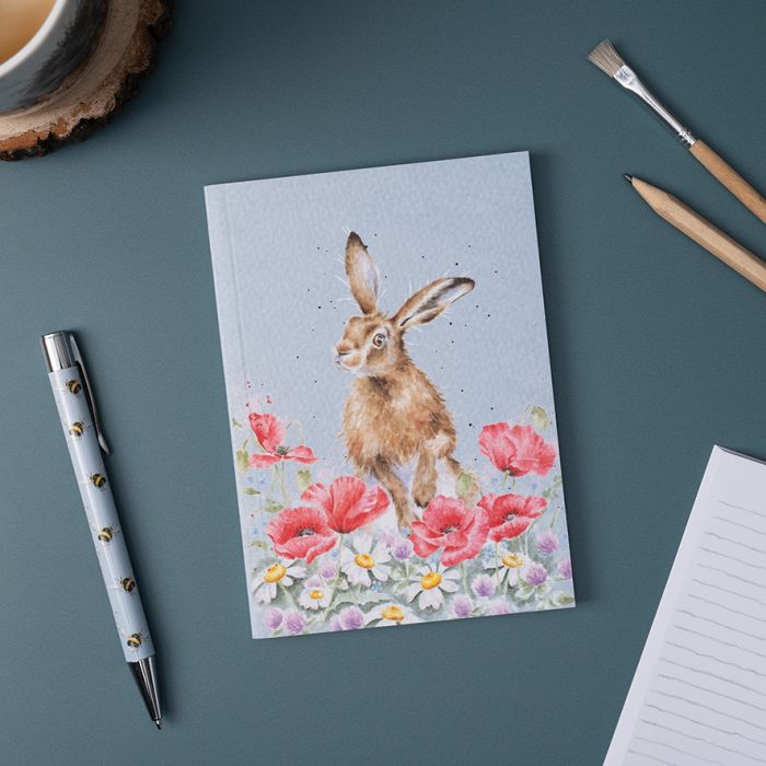 A6 notebook - Field of flowers, hare - Wrendale