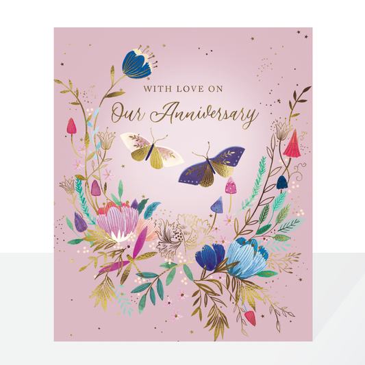 Our Anniversary butterflies fable card