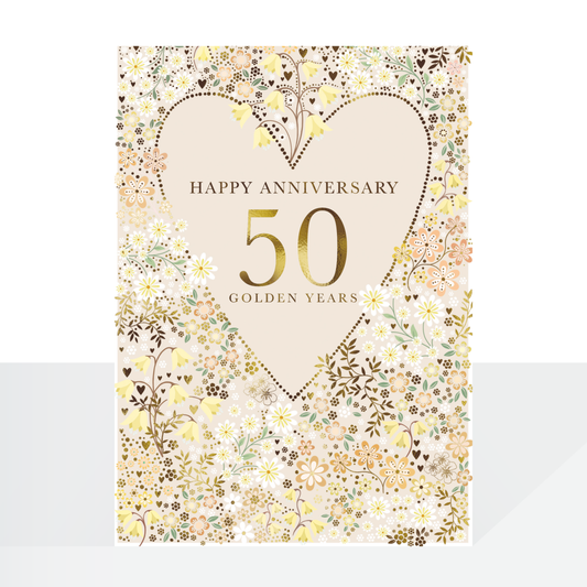 50 Golden years Anniversary card