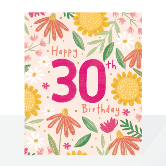 30th birthday flowers - card