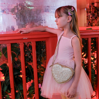 Rockahula Love Heart gold glitter bag