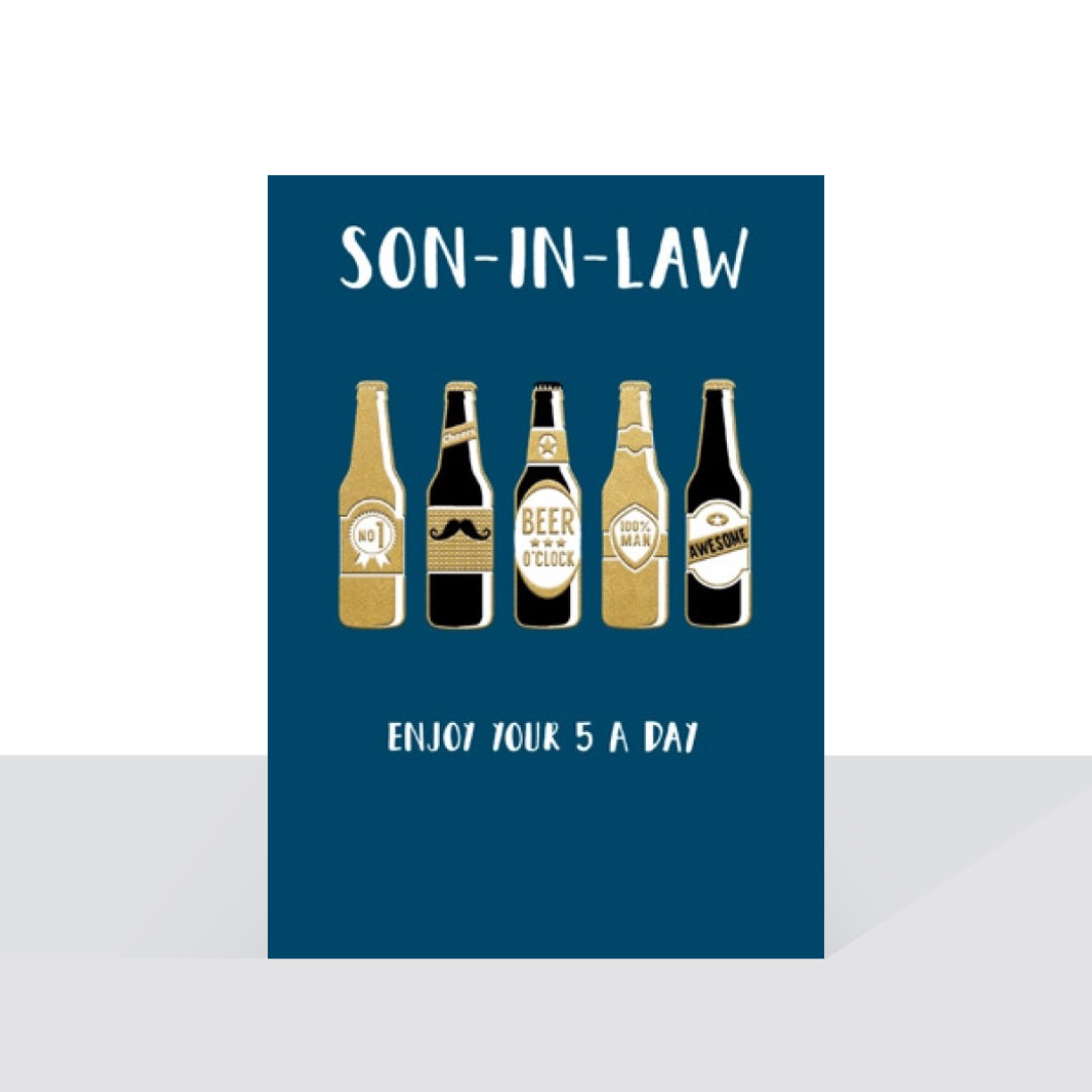 Son-in-law, 5 a day beers birthday card