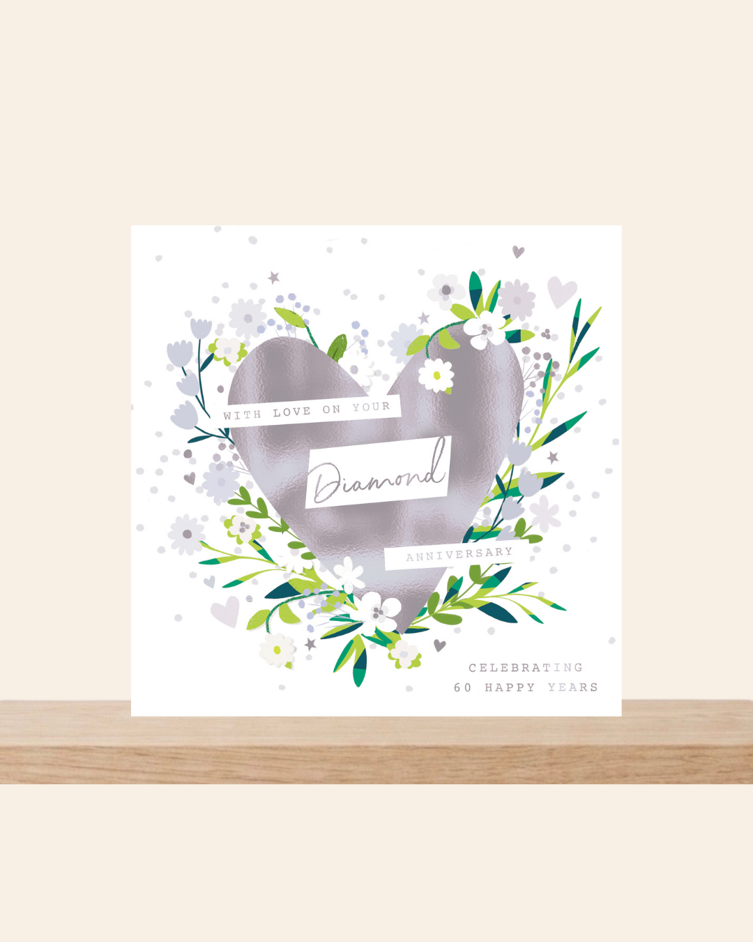 Diamond anniversary heart card