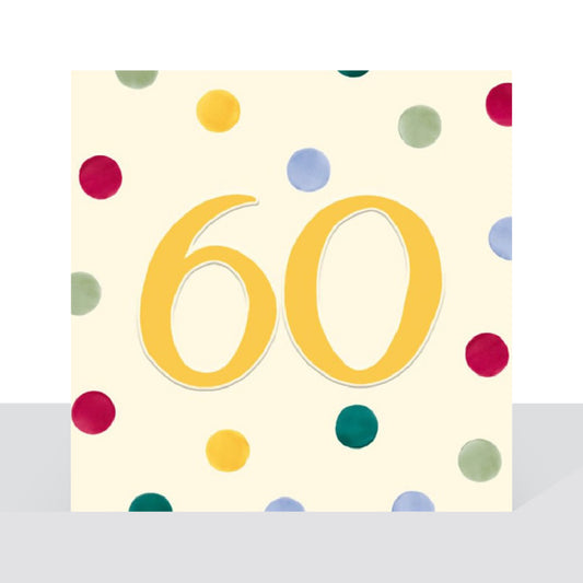 60th birthday, Emma Bridgewater polka dot - card