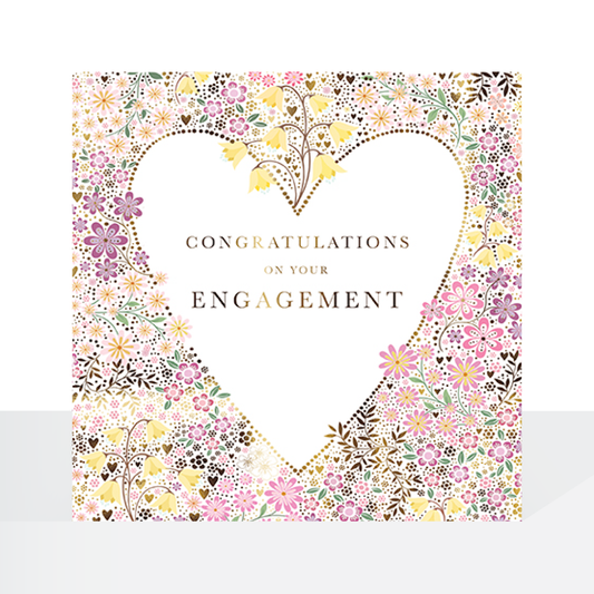 Floral heart, engagement card