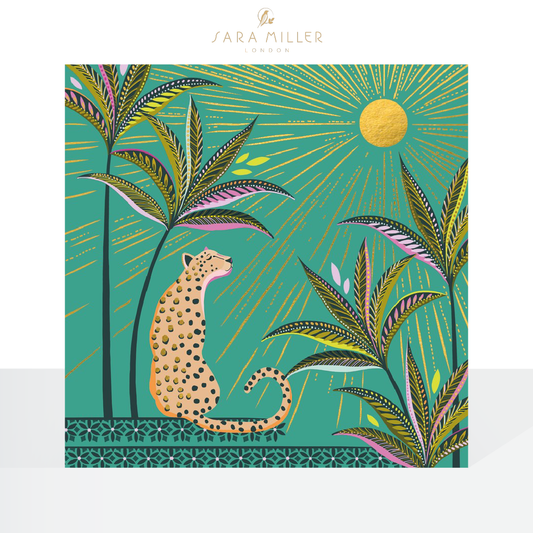 Sun leopard - Sara Miller card
