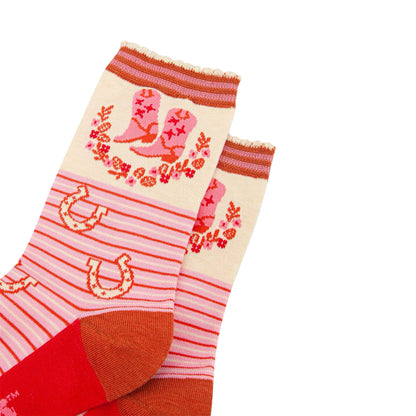 Ladies bamboo socks - Rodeo/Cowboy boots