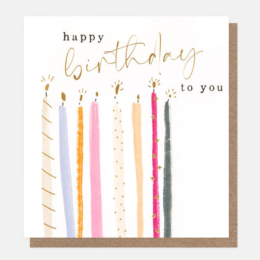 Happy birthday to you, sparkling candles - card