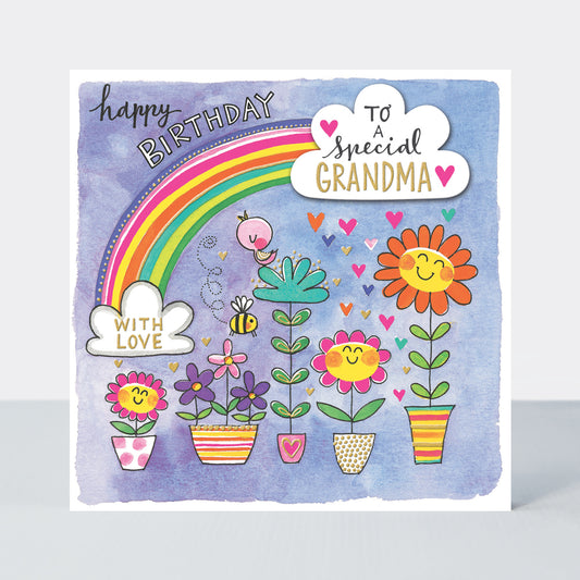 Special Grandma, birthday rainbow - card