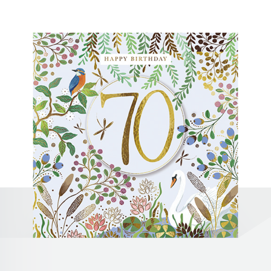 70th birthday florals card