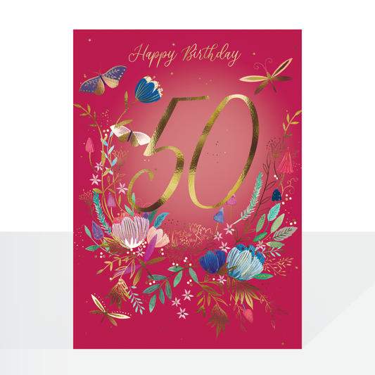 50th fable female birthday card