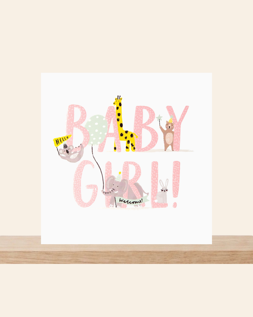 Welcome baby girl card