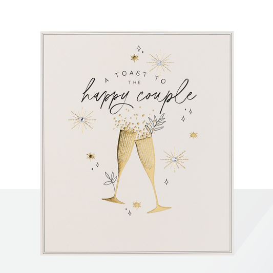 Toast to the happy couple - wedding card
