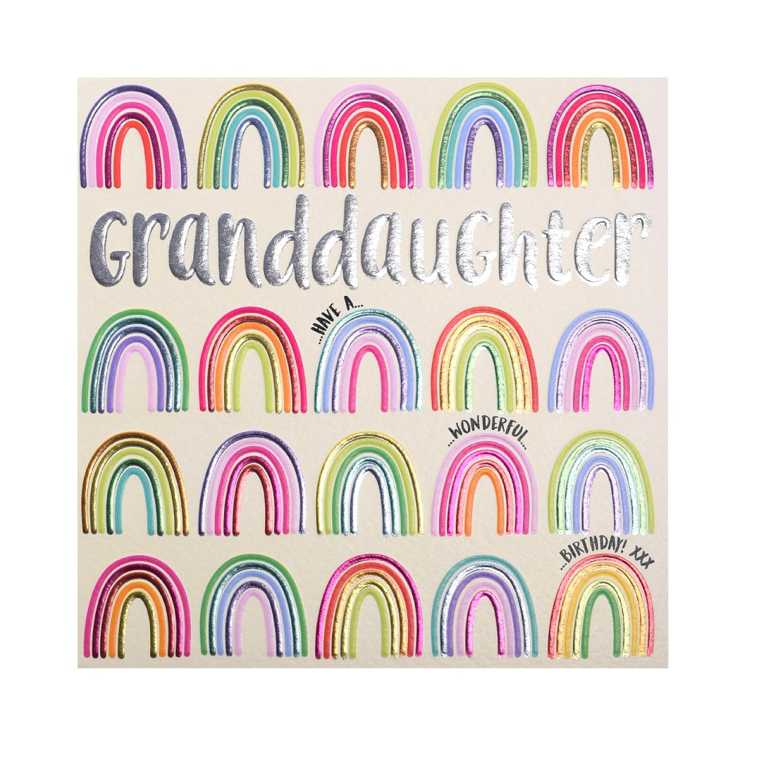 Granddaughter, rainbows birthday card