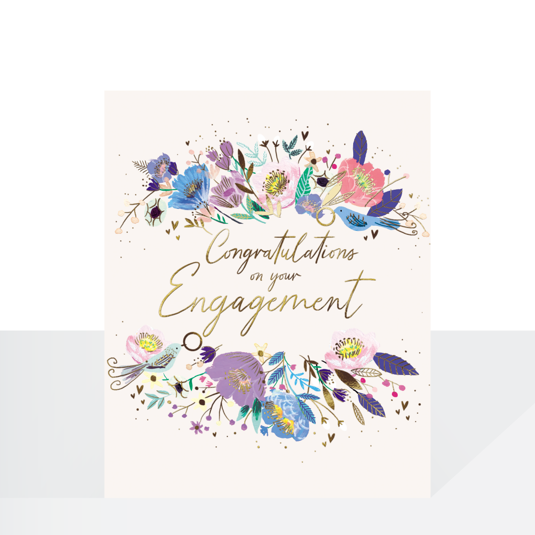 Engagement ornate floral card